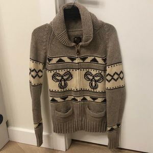 Aritzia TNA Lambswool zipper cardigan sweater
